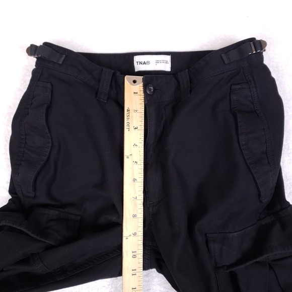 TNA Cargo Pants 4 Surplus Division Black Wide Leg Gorpcore Utility Baggy - Picture 4 of 11